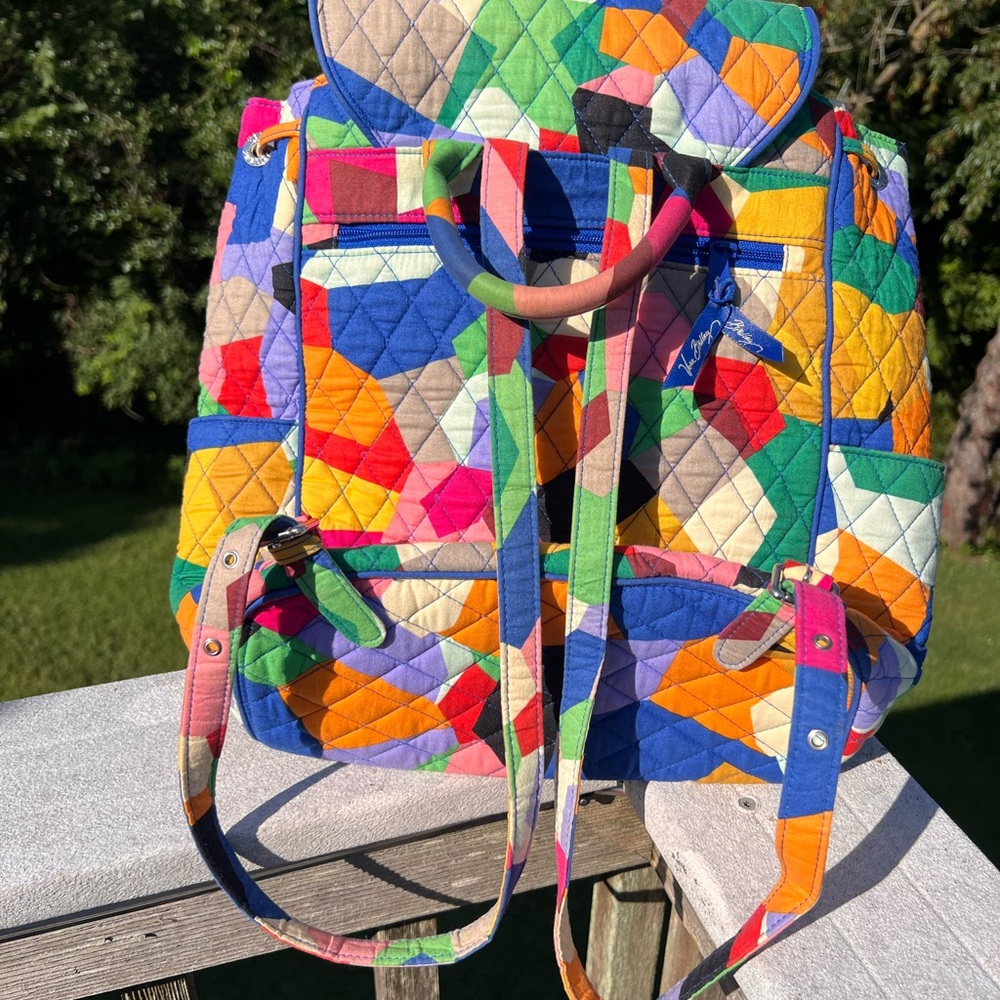 Multicolor Patchwork Quilted Backpack - image 3